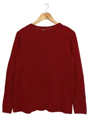 Vorschaubild 2 von Damen Strickjacke Rot Gr. 36/S Klassisch Elegant Viskose Baumwolle