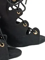 Vorschaubild 3 von Damen Stiefeletten High Heels Schnürung Schwarz Gr. 39