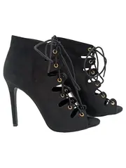 Vorschaubild 1 von Damen Stiefeletten High Heels Schnürung Schwarz Gr. 39