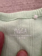 Vorschaubild 3 von Mädchen Ripp-Top Tanktop Basic Grün Gr. 158 Baumwolle