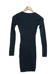 Vorschaubild 2 von Damen Etuikleid XS Schwarz Rippstrick Elegant Modisch