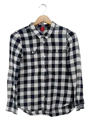 Vorschaubild 1 von Kinder Hemdbluse Gr. 152 Blau Kariert Langarm Baumwolle Klassisch