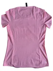 Vorschaubild 2 von Damen Sport Shirt Pink Gr. 36/S Kurzarm Lochmuster Logo Print
