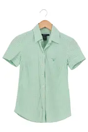 Vorschaubild 1 von Damen Hemdbluse Grün Kariert Gr. 32/XXS Casual Klassisch Preppy