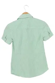 Vorschaubild 2 von Damen Hemdbluse Grün Kariert Gr. 32/XXS Casual Klassisch Preppy