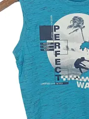 Vorschaubild 4 von Kinder T-Shirt Surfer Motiv Blau Gr. 134/140 Sportlich