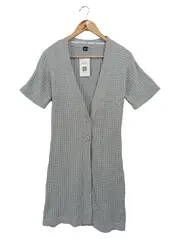 Vorschaubild 1 von Damen Strickjacke Gr. 38/M Grau Klassisch Elegant Kurzarm