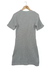 Vorschaubild 2 von Damen Strickjacke Gr. 38/M Grau Klassisch Elegant Kurzarm