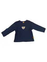 Vorschaubild 1 von Kinder Langarmshirt Blau Gr. 56 mit Bären-Applikation Casual