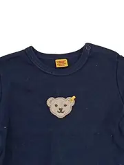 Vorschaubild 2 von Kinder Langarmshirt Blau Gr. 56 mit Bären-Applikation Casual