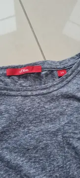 Vorschaubild 6 von Damen T-Shirt Gr. 34/XS Grau Meliert Basic Kurzarm Brusttasche