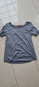 Vorschaubild 3 von Damen T-Shirt Gr. 34/XS Grau Meliert Basic Kurzarm Brusttasche