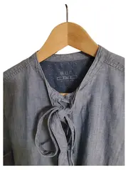 Vorschaubild 4 von Damen Blusenkleid Jeansoptik Gr. S/36 Blau Baumwolle