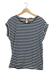 Vorschaubild 1 von Damen T-Shirt Ringel Streifen Maritim Blau Weiß Gr. M