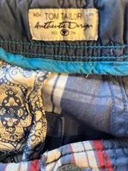 Vorschaubild 4 von Herren Cargo Shorts kariert Gr. 33 blau rot Baumwolle
