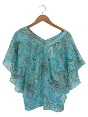 Vorschaubild 1 von Kinder Bluse Gr. 164 Mehrfarbig Paisley Kurzarm Mädchen