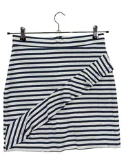 Vorschaubild 1 von Damen Wickelrock gestreift Blau Weiß Gr. 36/S Maritim Midirock