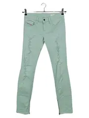 Vorschaubild 1 von Damen Destroyed Jeans W25 Grün Casual Slim Fit Ripped