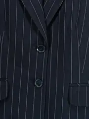 Vorschaubild 3 von Blazer Damen Blau Gestreift Gr. 40 Business Büro Langarm