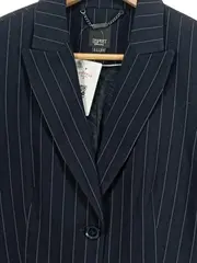 Vorschaubild 2 von Blazer Damen Blau Gestreift Gr. 40 Business Büro Langarm