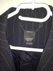 Vorschaubild 4 von Blazer Damen Blau Gestreift Gr. 40 Business Büro Langarm