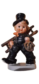 Vorschaubild 1 von Schornsteinfeger Junge mit Leiter Keramik Dekofigur Traditionell 15cm