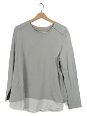 Vorschaubild 1 von Damen Pullover Langarm Layering Look Grau Gr. L 42