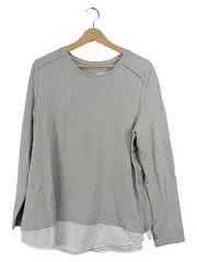 Vorschaubild 2 von Damen Pullover Langarm Layering Look Grau Gr. L 42