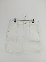 Vorschaubild 2 von Damen Minirock Gr. 28 Weiß Casual Baumwolle