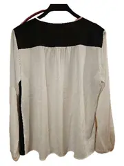 Vorschaubild 3 von Damen Bluse Langarm Weiß Schwarz Elegant Gr. 40