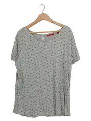 Vorschaubild 1 von Damen T-Shirt Gr. 46/3XL Grau Grafisch Kurzarm Casual