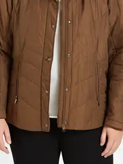 Vorschaubild 4 von Steppjacke Damen Braun Gr. 34/XS Casual Uni Polyester