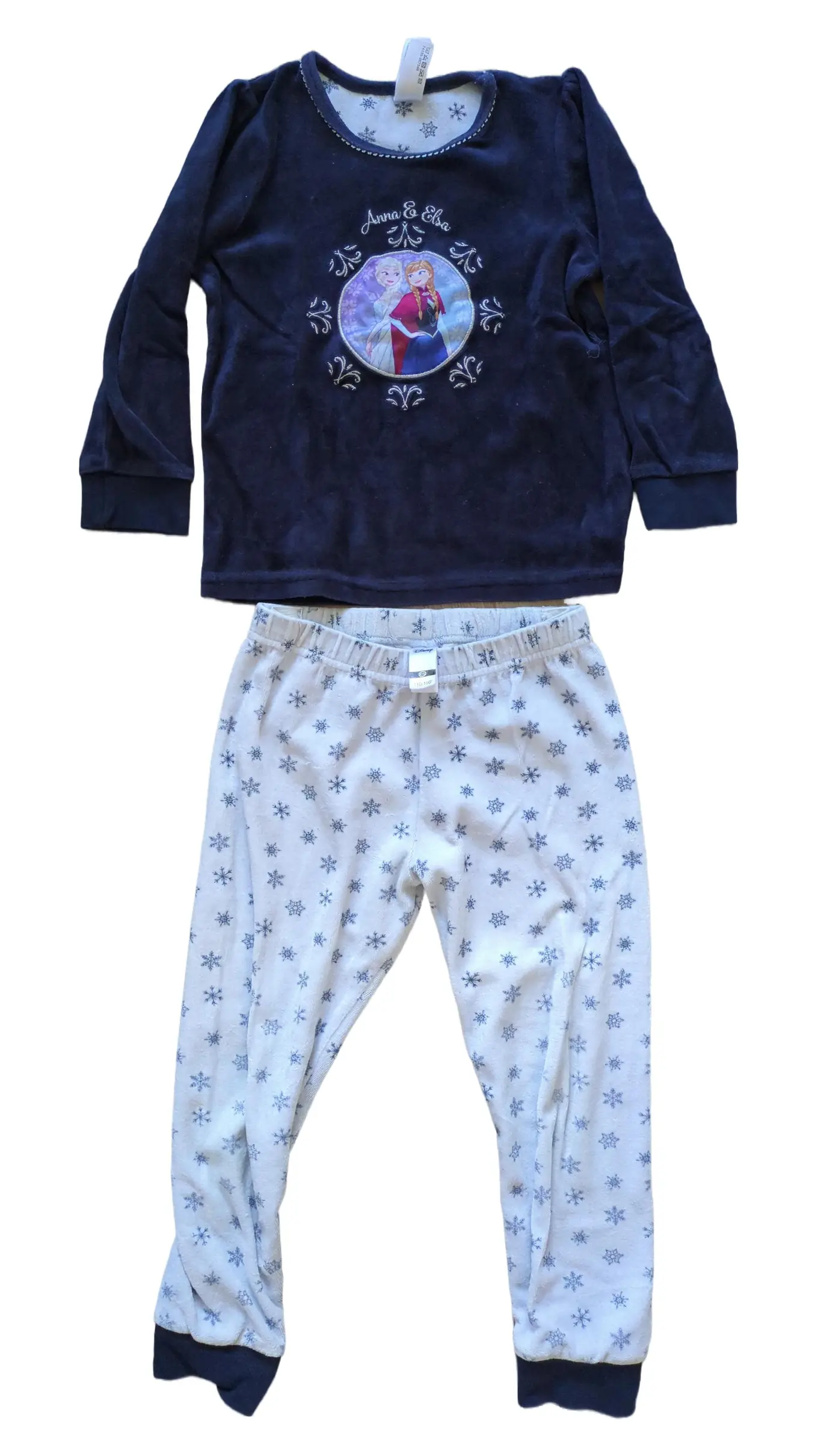 DISNEY Kinder Schlafanzug Mädchen Anna & Elsa Gr. 110/116 Blau Casual