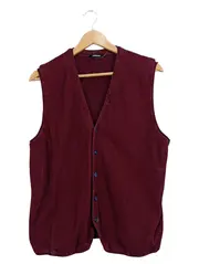Vorschaubild 1 von Pullunder Herren XXL Strickweste Bordeaux Baumwolle Knopfleiste