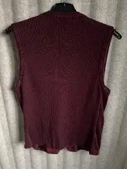 Vorschaubild 2 von Pullunder Herren XXL Strickweste Bordeaux Baumwolle Knopfleiste