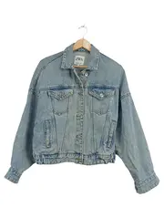 Vorschaubild 1 von Jeansjacke Damen Gr. S Hellblau Oversized Denim Jacke