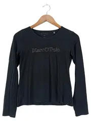 Vorschaubild 1 von Langarmshirt Kinder 164 Schwarz Basic Logo-Print