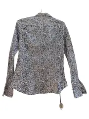Vorschaubild 2 von Damen Hemdbluse Blumenmuster Langarm Blau Gr. 38/M