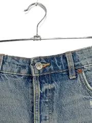 Vorschaubild 3 von Damen Jeans Shorts Gr. 38 Blau Casual Fransen Cut-Outs Baumwolle