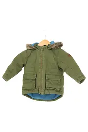 Vorschaubild 1 von Kinder Outdoorjacke Gr. 86 Grün Winterjacke mit Fellkapuze