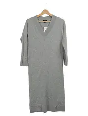 Vorschaubild 1 von Damen Strickkleid Gr. 34/XS Grau V-Ausschnitt Casual