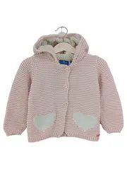 Vorschaubild 1 von Kinder Strickjacke Gr. 86 Rosa Kapuze Herzen Klassisch