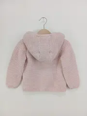 Vorschaubild 4 von Kinder Strickjacke Gr. 86 Rosa Kapuze Herzen Klassisch