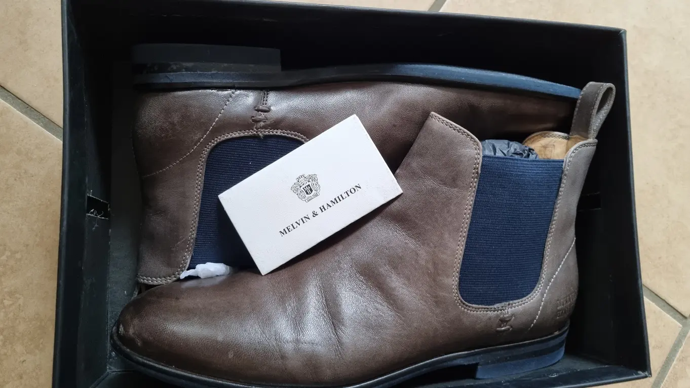 MELVIN & HAMILTON Chelsea Boots Herren Stiefelette Braun Leder Gr. 39