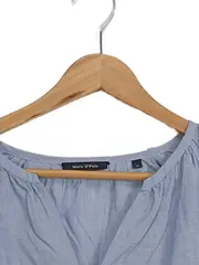 Vorschaubild 3 von Damen Bluse Gr. 34/XS Hellblau Baumwolle 3/4-Arm