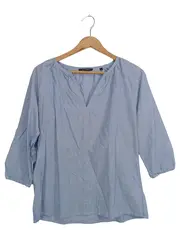 Vorschaubild 1 von Damen Bluse Gr. 34/XS Hellblau Baumwolle 3/4-Arm