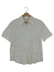 Vorschaubild 1 von Damen Hemdbluse Gr. 42/XL Weiß Klassisch Elegant Kurzarm