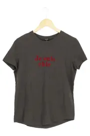 Vorschaubild 1 von Damen T-Shirt Gr. 36/S Grau Schriftzug Casual Basic