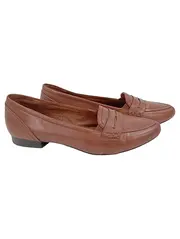 Vorschaubild 1 von Damen Slipper Gr. 36 Braun Leder Penny Loafer Klassisch Casual