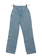 Vorschaubild 1 von Damen Cargohose Gr. 26 Blau Streetwear Patchwork